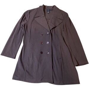 Lerner New York Womens Brown Double Breasted Blazer Jacket XL